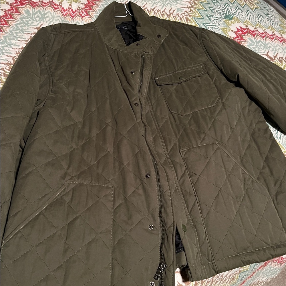 Crown and Ivy sage green quilted coat